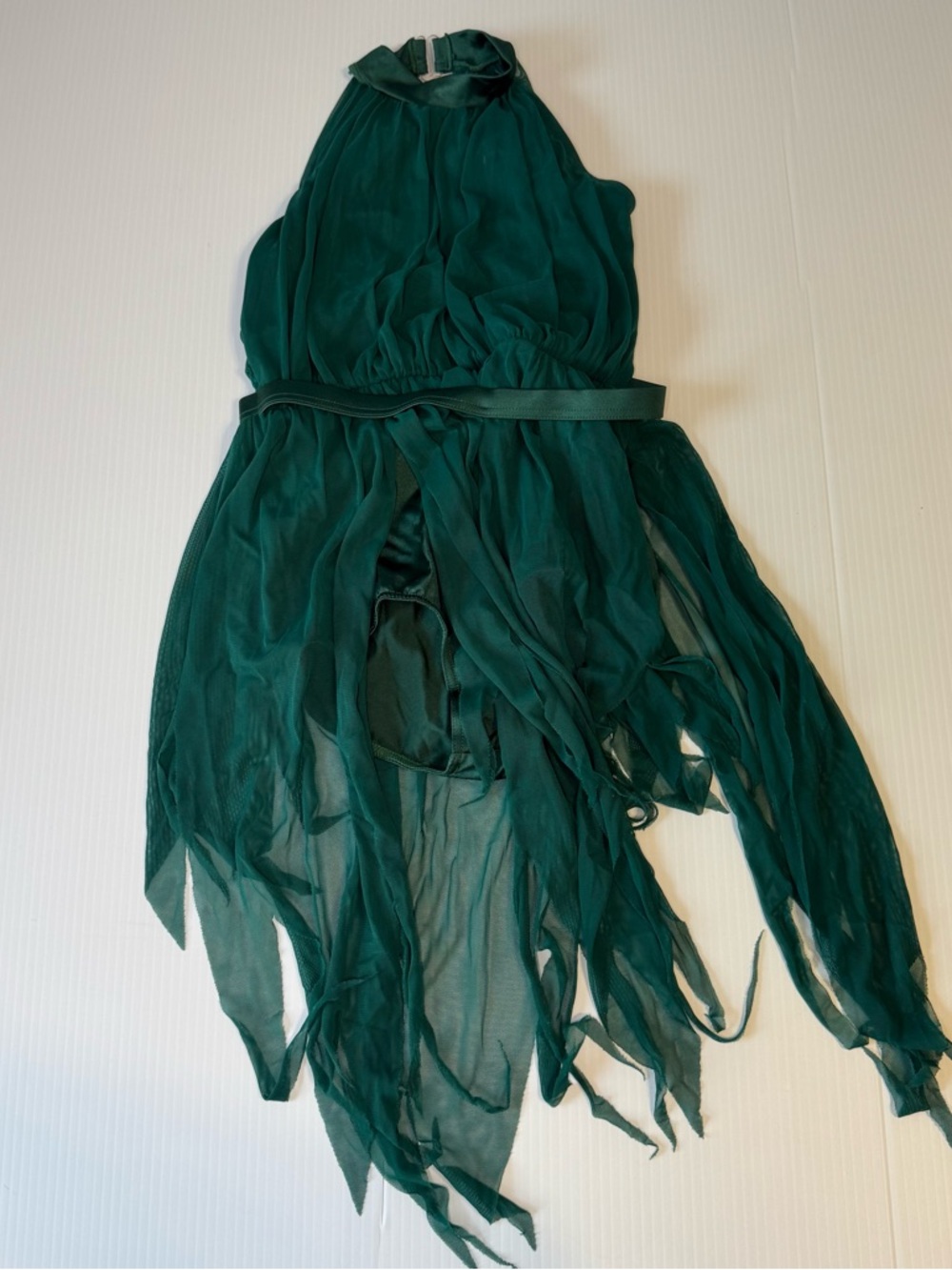 Weissman Elite Dark Green Mesh Halter Lyrical Dance Costume Dress MC